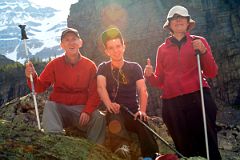 13 Jerome Ryan, Peter Ryan, Charlotte Ryan Hiking On Lake Oesa Trail At Lake O-Hara Morning